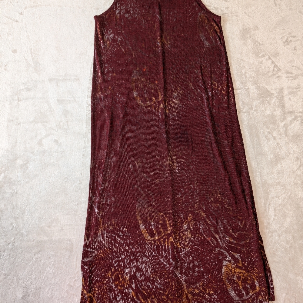 Burgundy Red Tank Maxi Dress XL Stretch 90s Dark Minimalist Artsy Moody Grunge image 6
